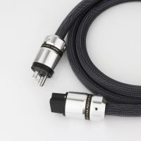 Preffair HI-End HIFI C19 Power Cable Silver Plated Power Cord 24K Gold Plated US Power Cable Plug 20A C19 IEC Female