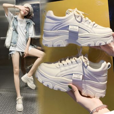 พร้อมส่งจากไทย Quilla รองเท้าผ้าใบ รองเท้าแฟชั่น รองเท้าผ้าใบผู้หญิง เสริมส้น 5 ซม Premium Women Sneaker Women Sports Shoes