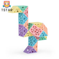 Hollow Design Wedges Magic Snake Cube น้ำหนักเบา Multi-Color Twist Puzzles 3d Brain Teaser Sensory Toys【cod】