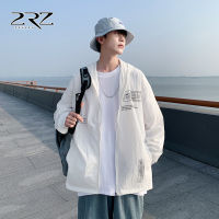 2Rz Mens Sun Protection Clothing Mens Summer Hong Kong Style Thin Ice Silk Loose Couples Large Size Clothes Casual Wind Shield