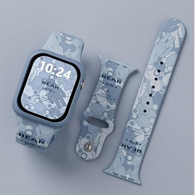 【CC】 Tempered Glass Cover Strap for Band case 44mm 41mm 45mm 40mm 38mm 42mm silicone bracelet IWatch Serie 8 7 6 5 3 4