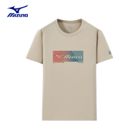 Mizuno เสื้อยืดแขนสั้นผู้ชาย,เสื้อยืดผู้หญิงแฟชั่นลำลองทรงหลวมฤดูร้อนกลางแจ้ง