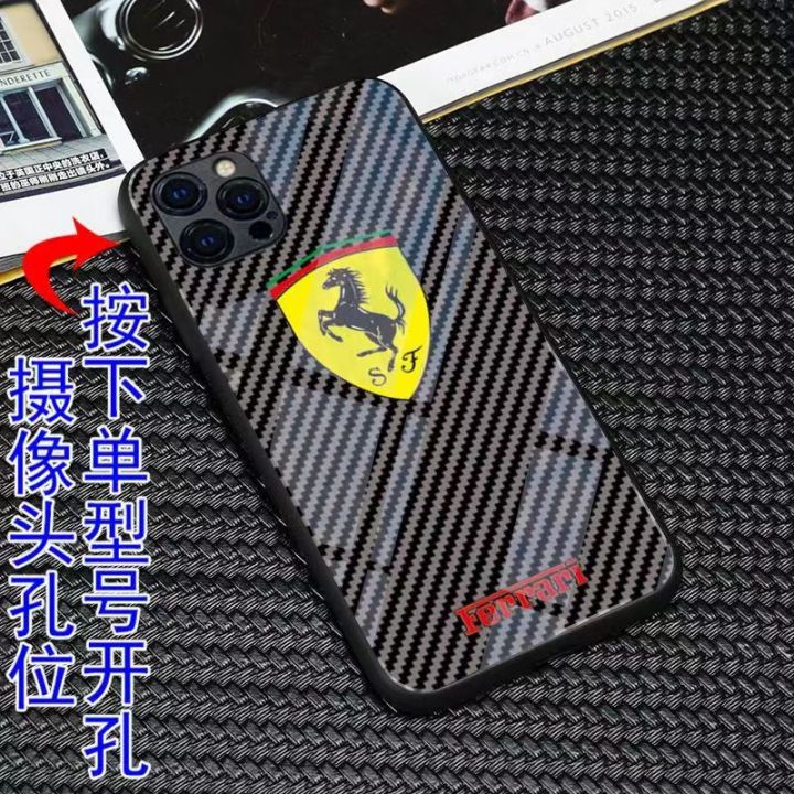 เคสสำหรับไอโฟนโทรศัพท์กันกระแทก-ferrari-14-pro-plus-pro-max-13-12-11-กระจกป้องกัน