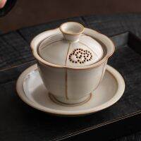 [COD] Ru kiln bowl teacup single kung fu high-end tea home only leak set fair