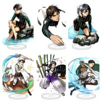 【LZ】❂  Hot Anime Ataque em Titan Figuras Levi Ackerman Acrílico Suportes Eren Jaeger Shingeki no Kyojin Modelo Personagem Fãs Presentes de Natal