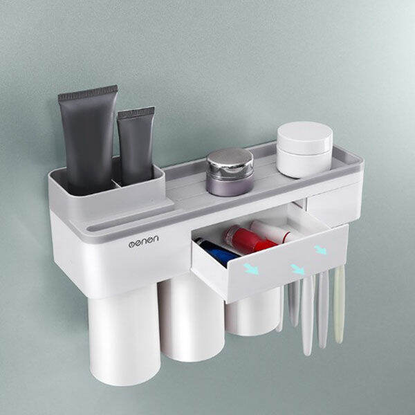 wall-mounted-punch-free-with-magnetic-suction-rack-toothbrush-toothpaste-wash-set-bathroom-washstand-storage-rack