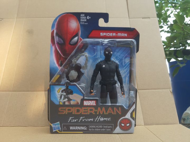 Mô hình nhân vật Spider man cao 14cm (Marvel) màu đen của hãng Hasbro -  Nhân vật bằng nhựa và nguyên hộp như hình. 