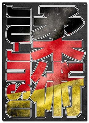 Jiu Jitsu เยอรมนีป้ายโลหะดีบุก,ศิลปะการต่อสู้ Colorfast โปสเตอร์,ป้ายตกแต่ง,Wall Art,ตกแต่งบ้าน,เหมาะสำหรับคนรัก Jiu Jitsu,ขนาด: 8X12นิ้ว (20X30ซม.)