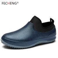 FECHENG 2023 Unisex ฤดูหนาวผู้ชายรองเท้าบูทหน้าฝนบูทหิมะอบอุ่น Non-Slip Men รองเท้าสำหรับทำงานรองเท้าบูทกันน้ำฝนรองเท้าบูทหน้าฝนน้ำผู้ชายรองเท้ายางรองเท้าทำงาน