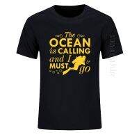 Scuba Diver Summer Cotton T Shirt Men Oversized Funny T-Shirts Novelty Adult Print Diving O Neck T Shirt Brand Clothing