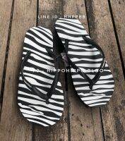 ม้าลาย หูสีดำ  Zebra Black Hippo shoe รองเท้าแตะฮิปโปบลู   No.36-37-38-39-40