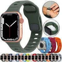 Silicone Strap For Apple Watch Band 49mm 45mm 44mm 42mm 41mm 40mm 38mm Watchband Bracelet Belt iWatch Series 8 7 6 5 4 3 SE band Straps