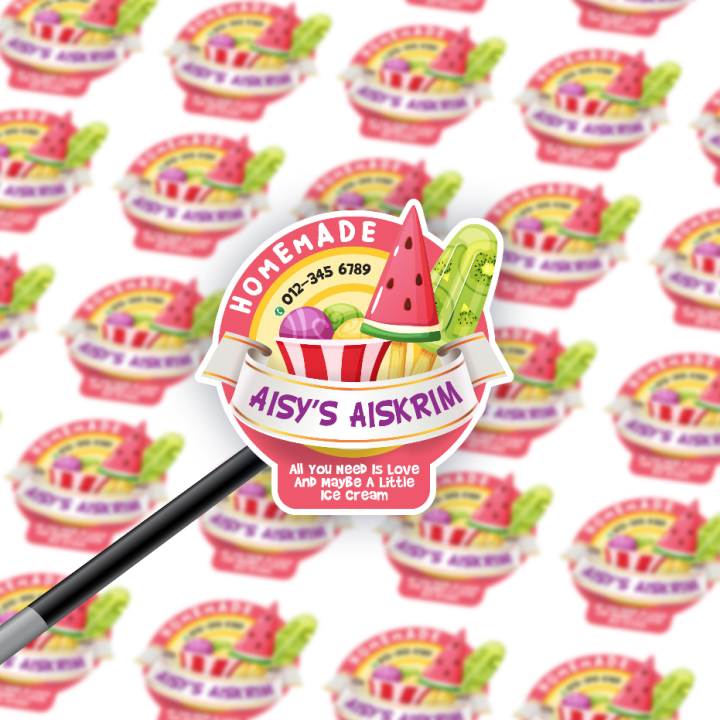 Sticker / homemade sticker / Produk Homemade / Aiskrim / Ice Cream