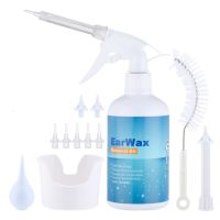 ❀ 500/300ml Ear Cleaner Kit for Adults Kids Spiral Ear Wax Remover Plastic Water Irrigation Bottle Ear Care Washing Safety Squeeze