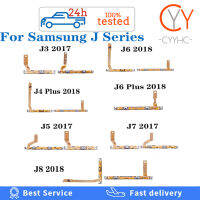 สำหรับ Samsung Galaxy J8 J6 J4 J7 J5 J3 PLUS J4Plus J6Plus 2018 2017ปริมาณปุ่มสวิตช์เปิดปิดปุ่ม Flex Cable สำหรับ J330 J415 J530 J600 J610 J730 J810อะไหล่เปลี่ยนสายเคเบิล