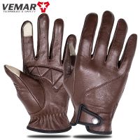 95 Goat Leather Motorcycle Gloves Men Women Retro Moto Leather Cycling Summer Gloves Motorbike Motorcross ATV Motor