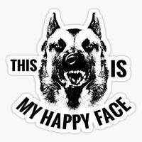 13cm THIS IS MY HAPPY FACE Belgian Malinois Vinyl Decal Sticker for Window Sign Art Print Pet Dog Black Cool and Creative Nails Screws Fasteners