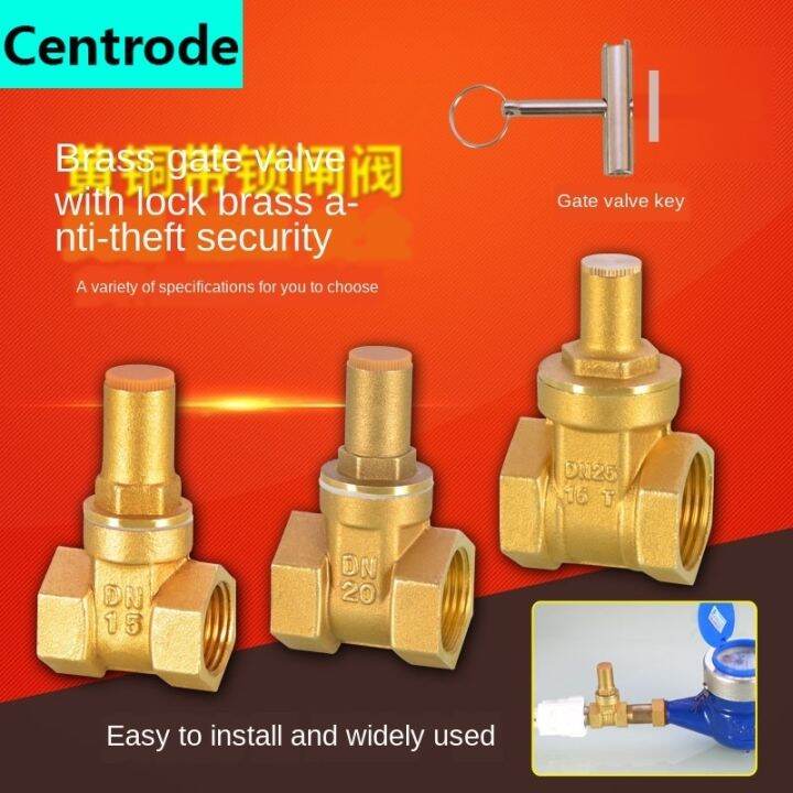 1/2IN 3/4IN brass lock gate valve triangle key switch water valve 1