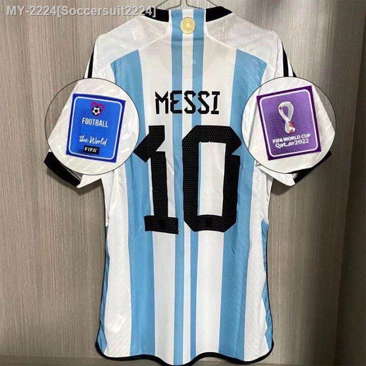 Boys Girls football Jersey suit Argentina World Cup No.10 MESSI No.11 DI  MARIA No.21 DYBALA Fans Kids Soccer Jersey