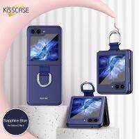 KISSCASE เคสบางเฉียบผิวสัมผัสเคสโทรศัพท์สำหรับ Samsung Galaxy Z Flip 5G พร้อมหัวเข็มขัดแหวนใส่นิ้วสำหรับ Samsung Z Flip5ฝาครอบฮาร์ดพีซีกันกระแทก