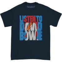 Hot sale David Bowie Band T-Shirt Listen To Bowie Official Merchandise T-Shirt - Adult T-Shirt  Adult clothes