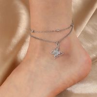 [COD] FZ0281 Cross-border and simple ancient style cute female foot chain temperament three-dimensional butterfly anklet