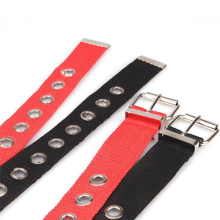 women-belts-studded-grommet-holes-single-pin-buckle-belt