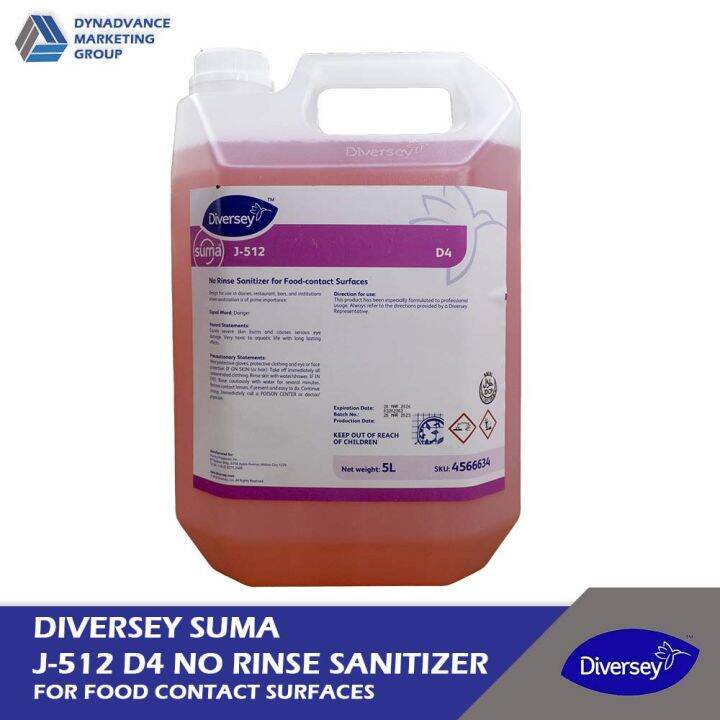 Diversey Suma J-512 D2 No Rinse Sanitizer 5L | Lazada PH