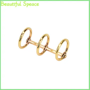 10Pcs 3 Circle Binder Rings 1 Metal Book Rings Loose Leaf Ring Gold Tone
