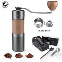 iCafilas Manual Coffee Grinder Portable Adjustable Stainless Steel 7 Core Burrs Professional Coffee Accessories Anti-Skid Collar