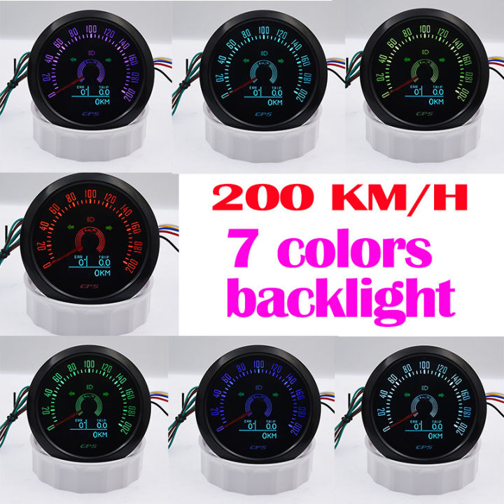 จัดส่งจากประเทศไทย-85มิลลิเมตร3-in-1มัลติฟังก์ชั่วัด200กิโลเมตร-ชั่วโมงรถจักรยานยนต์-g-p-s-s-peedometer-meter-กับ-cog-trip-ระยะทางรวมและ7สีแสงไฟความเร็ววัดเมตรสำหรับรถยนต์