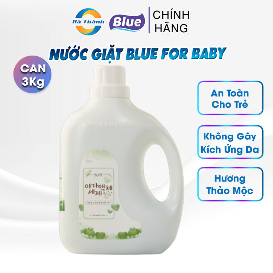 Nước giặt blue for baby can 3kg dành cho trẻ sơ sinh - ảnh sản phẩm 1