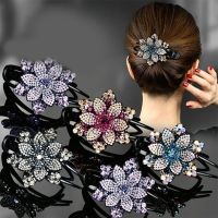 Women Hair Claw Clip Rhinestone Flower Fashion Duckbill Hair Accessories Hairpin Leaf Butterfly Retro Hairpin Ponytail Headwear