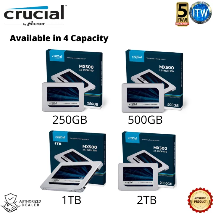 Crucial MX500 3D NAND SATA 2.5 Internal SSD 250GB / 500GB / 1TB / 2TB / 4TB | Lazada PH