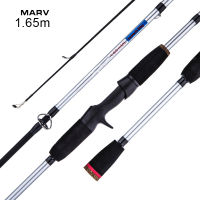 MARV คันเบ็ดตกปลา Carbon แบบยืดหดได้พกพา,คันเบ็ดตกปลาทะเลด้ามจับตรง/โค้งขนาด1.65/1.8/2.1M สำหรับเดินทางในทะเล