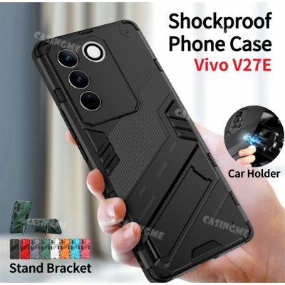 Vivo V27E โทรศัพท์กันกระแทก2023เคสสำหรับ Vivo V27 V27E 5G Vivo V27 Pro V 27 E Vivo V27E 27E 5G 2023 4G 5G 5G เคสป้องกันขาตั้งยึด3มิติตัวยึดฝาครอบด้านหลังเคสแข็ง