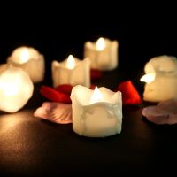 6/12Pcs Flickering LED Candles Battery Operated Flameless Votive Electronic Halloween Candle Halloween Valentines Day Decor