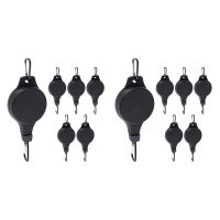 12 Pack Plant Pulley Retractable Hanger Easy Reach Plant Pulley Adjustable Height Wheel for Hanging Plants Indoor Black