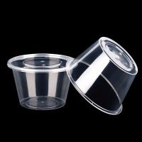 【DT】 hot  50pcs Disposable Plastic Lunch Box Round Soup Bowl Sealed Leak Proof Covered Container Fruit Salad Takeaway Fresh Storage Box