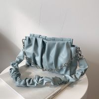 [COD] Foreign trade wholesale 2022 new fashion pleated chain Korean version simple shoulder bag cloud dumpling