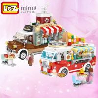 LOZ new product assembling building mini block car model pizza bus car streetmini children adult toy gift