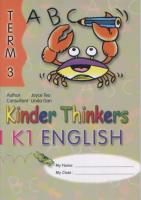 แบบเรียนภาษาอังกฤษอนุบาล Kinder Thinkers K1 English Term 3 Coursebook