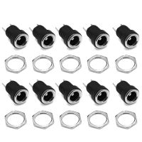 1-100pcs 5.5mm 2.1mm DC Power Supply 5V 12V 2.5mm Jack Panel Mount Connector Female DC Power Socket Terminal Plug Adapter Nuts  Wires Leads Adapters