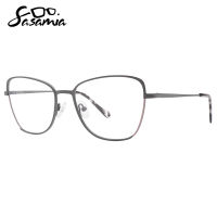 SASAMIA Cat Eye Glasses Frame Woman Glasses Frames Myopia Optical Frames Metal Anti-blue Eyeglasses Classic Style MW3032