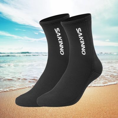 ；。‘【； 3Mm Neoprene Diving Socks Shoes Water Boots Non-Slip Beach Boots Wetsuit Shoes Warming Snorkeling Diving Surfing Socks For