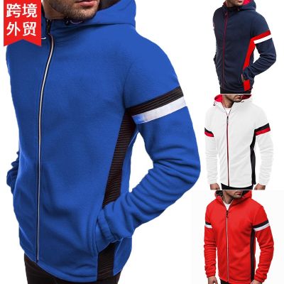 [COD] Cross-border European and size mens new autumn winter hooded jacket casual fashion sports zipper coat foreign trade