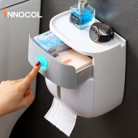 Waterproof Toilet Paper Holder For Toilet Tissue Tray Roll Paper Storage Box Wall Mounted Tissue Rack Bathroom Shelf