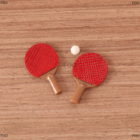 FOO 1ชุด dollhouse Miniature simulation Table Tennis Racket รุ่น DIY อุปกรณ์เสริม