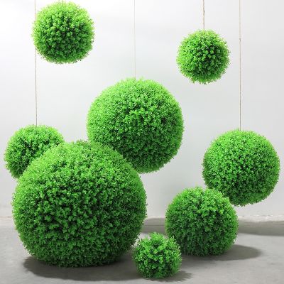 [AYIQ Flower Shop] ประดิษฐ์แขวนพืชใบบอลพลาสติกใบ Faux 2022ผลิตภัณฑ์ใหม่พืชเทียมห้องนั่งเล่นห้างสรรพสินค้าสีเขียวตกแต่ง