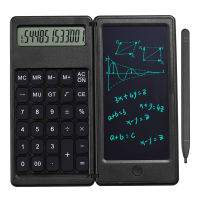 Foldable Calculator &amp; 6 Inch LCD Writing Tablet Digital Drawing Pad 12 Digits Display with Stylus Pen Erase Button Lock Function